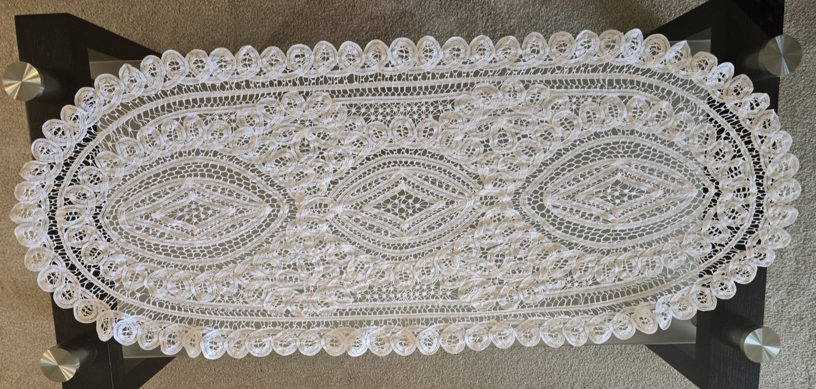 Fine Vintage Belgian-Style Tape Lace Runner 42\