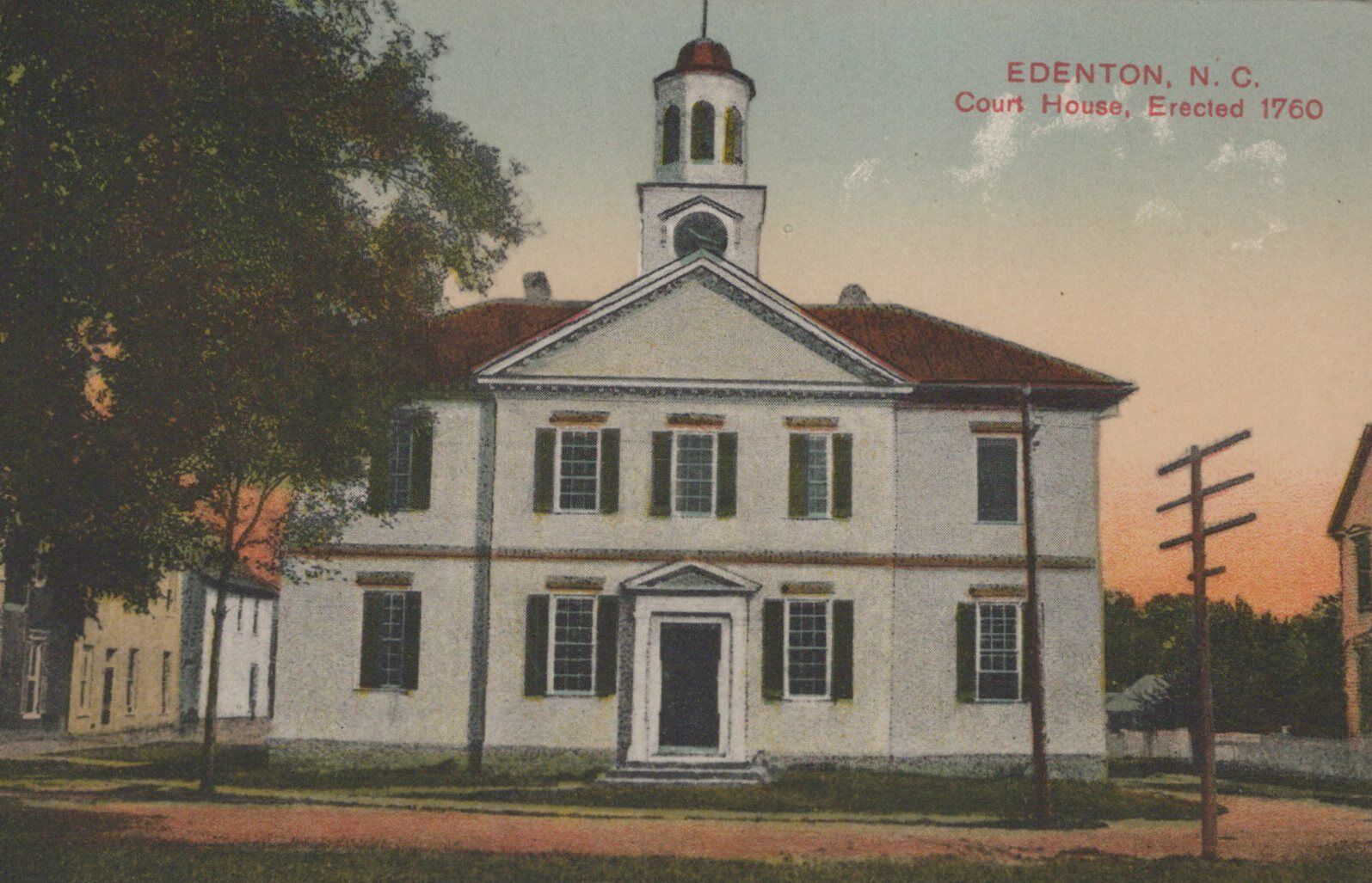 Postcard Court House Edenton NC North Carolina 