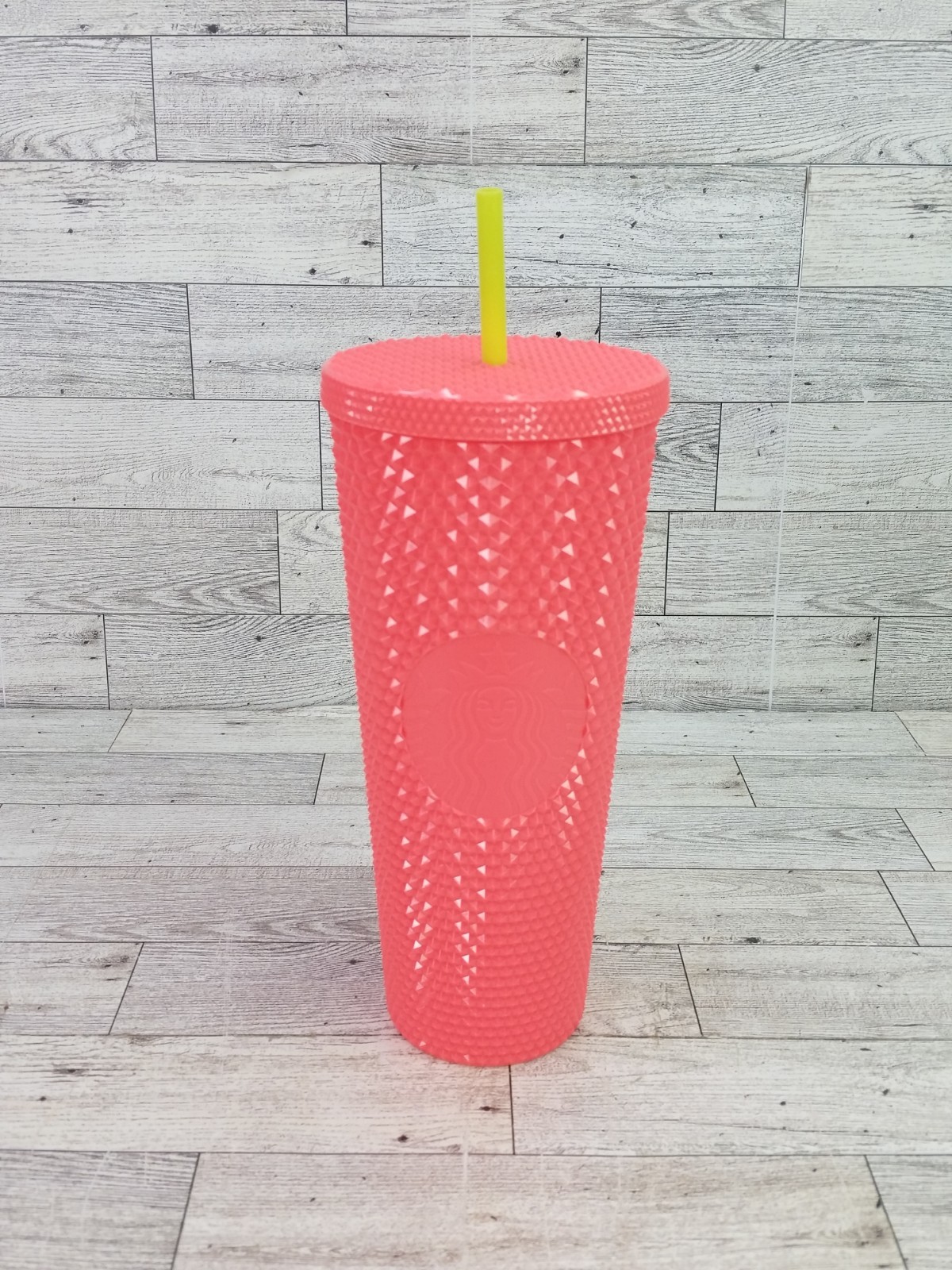 Starbucks 2022 Dragon Fruit Salmon Pink Studded 24oz Venti Tumbler Cup