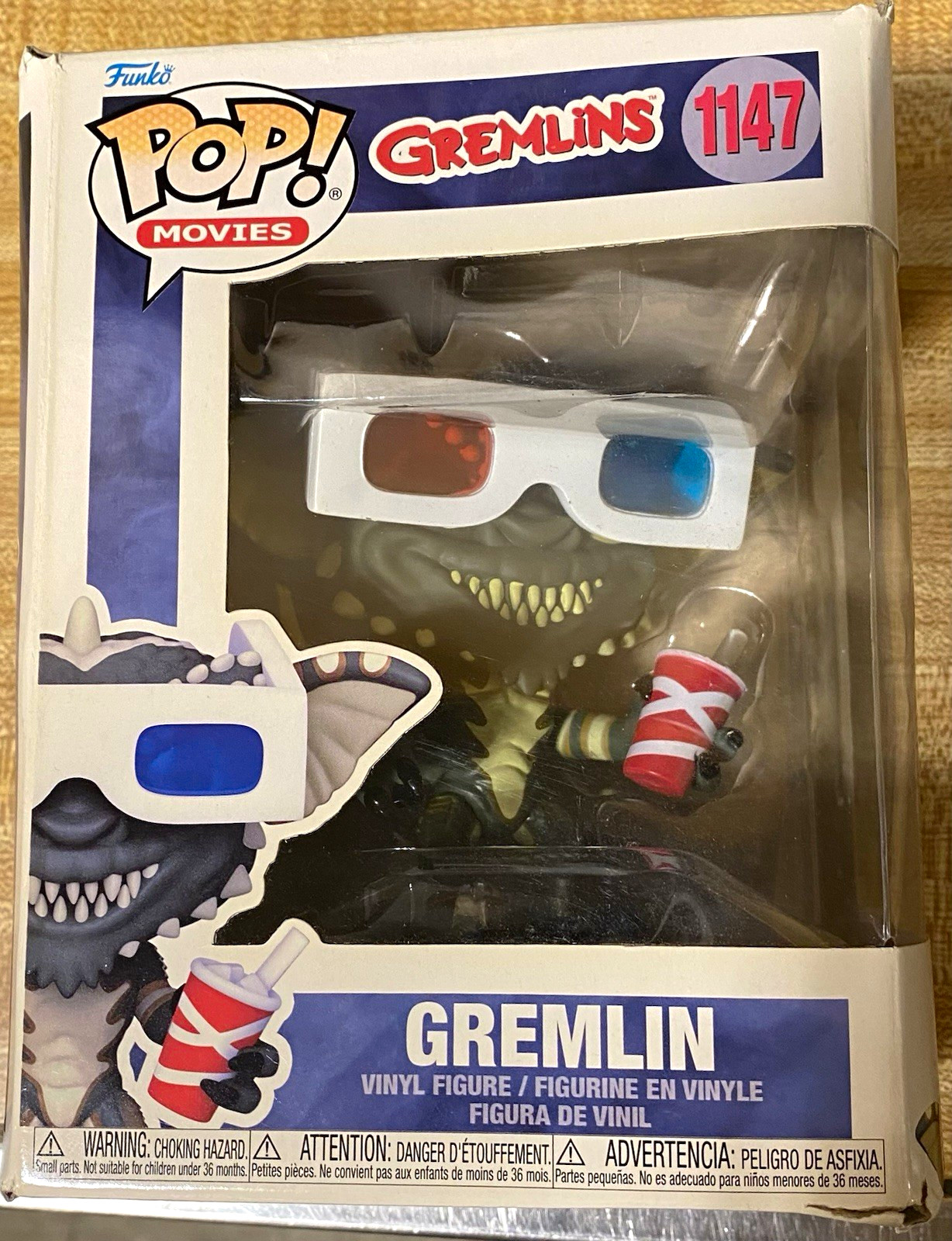 Funko Pop Movies Gremlins Gremlin Vinyl Figure #1147 with 3D Glasses
