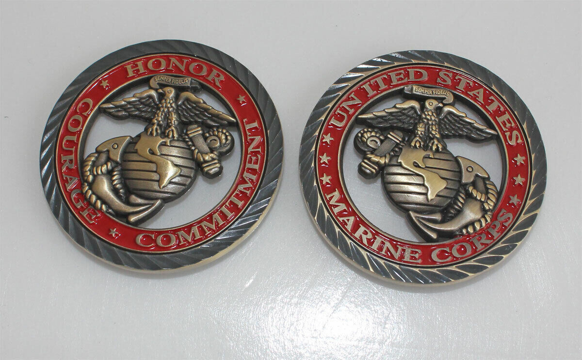 2 Pieces-Marine Challenge Coin