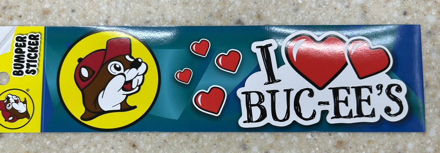 Buc-ee\'s (Bucees) Bumper Sticker | I Love Buc-ee’s ❤️| New Edition 2025