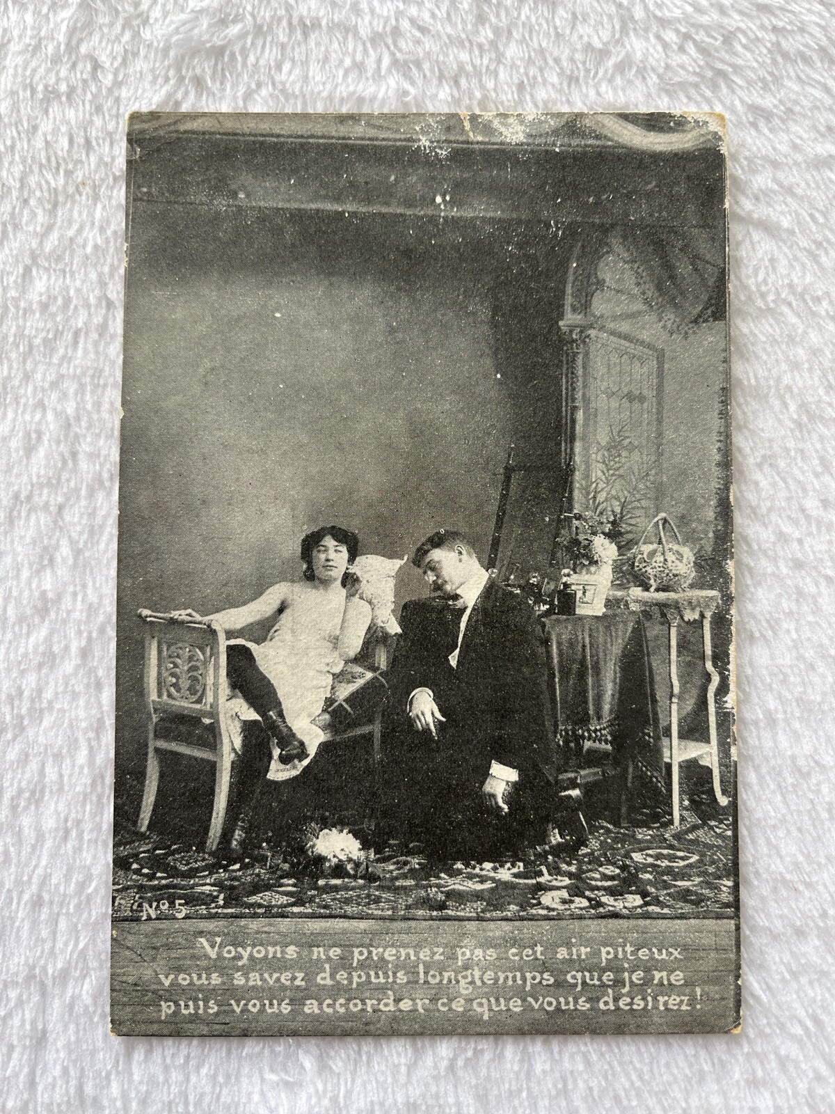 Original 1920s French Postcard Photo Of Beautiful Girl Lingerie