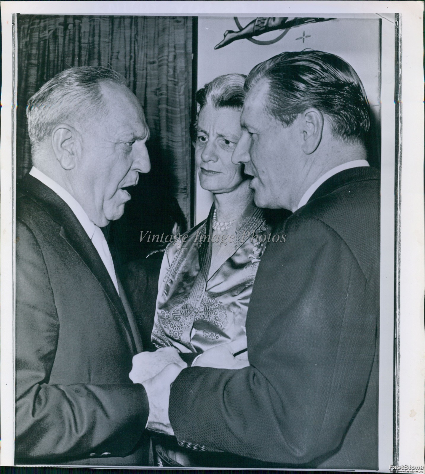 1950 Los Angeles Goodwin Knight Nelson Rockefeller Wirephoto Vintage 8x8