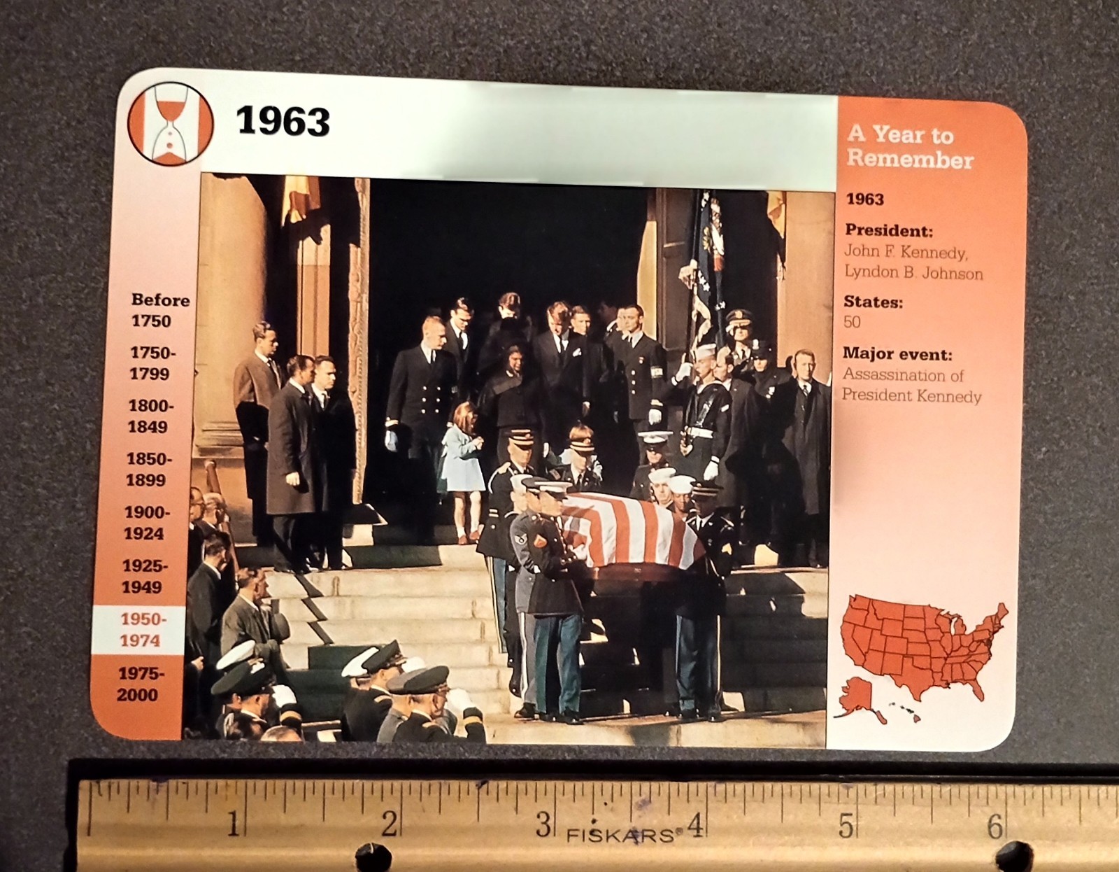 1994 Grolier President John F. Kennedy Funeral Washington 1963 Vtg. Large Card