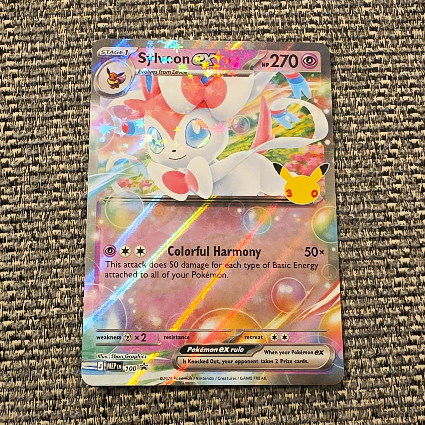 Pokemon TCG Sylveon ex 100/131 Prismatic Evolutions Full Art Holo Foil