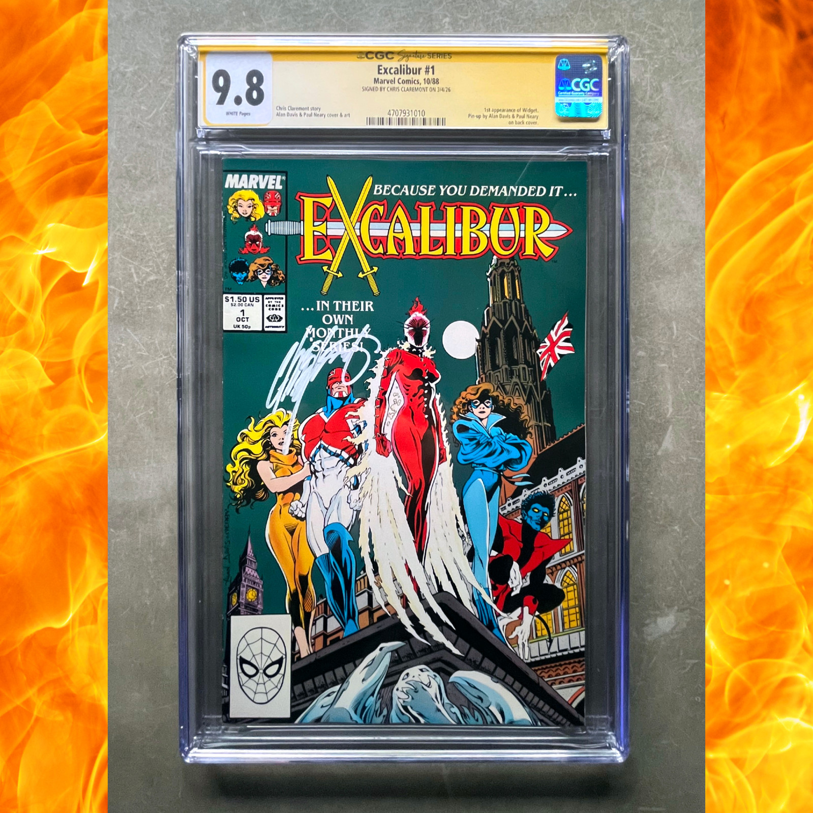 🔥 Excalibur #1 CGC 9.8 SS Signed by Chris Claremont – 1st App of Widget 🔥