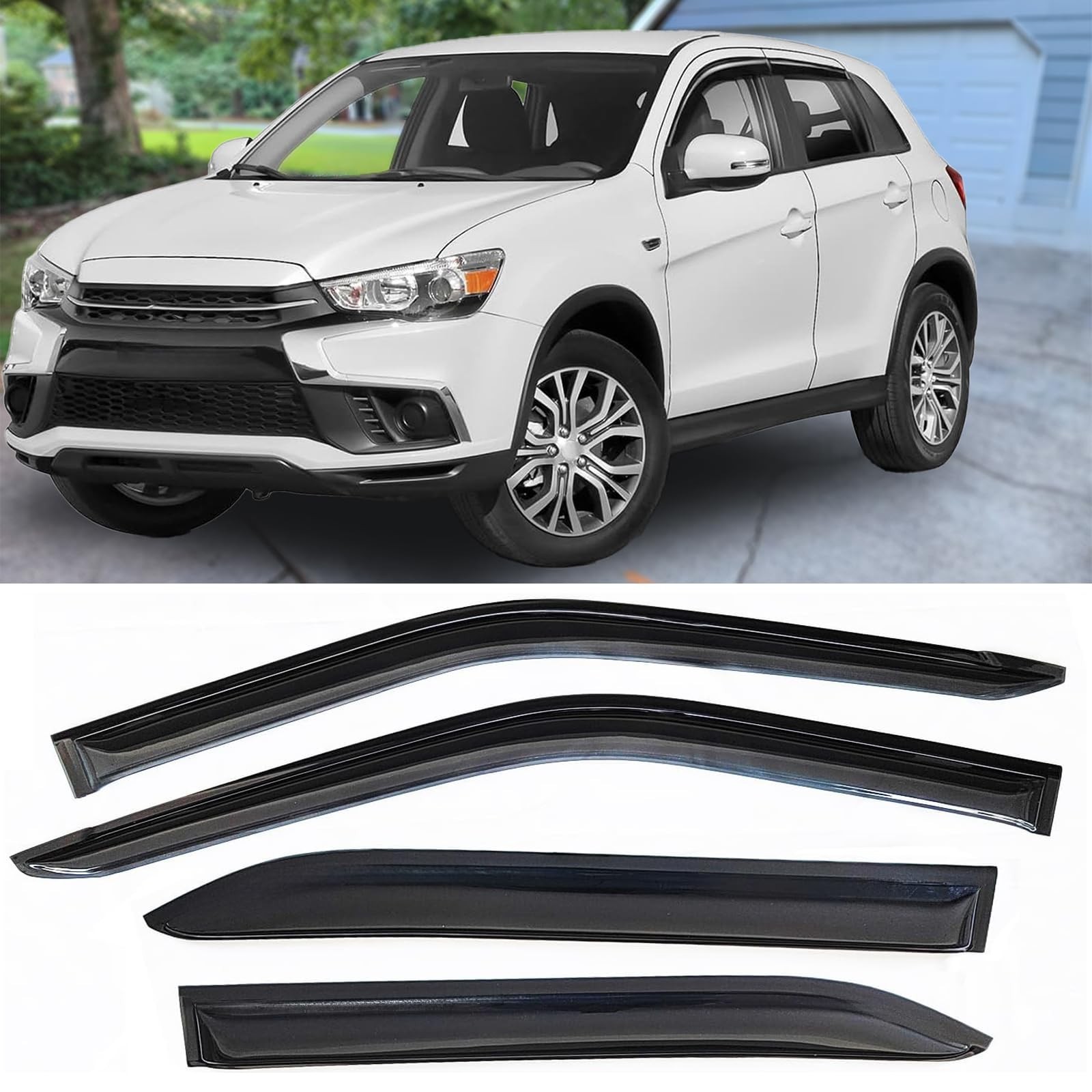 Window Visors Rain Guards for 2018-2026 Mitsubishi Eclipse Cross, 4-Piece Set... Window Visors Rain Guards for 2018-2026 Mitsubishi Eclipse Cross, 4-Piece Set...