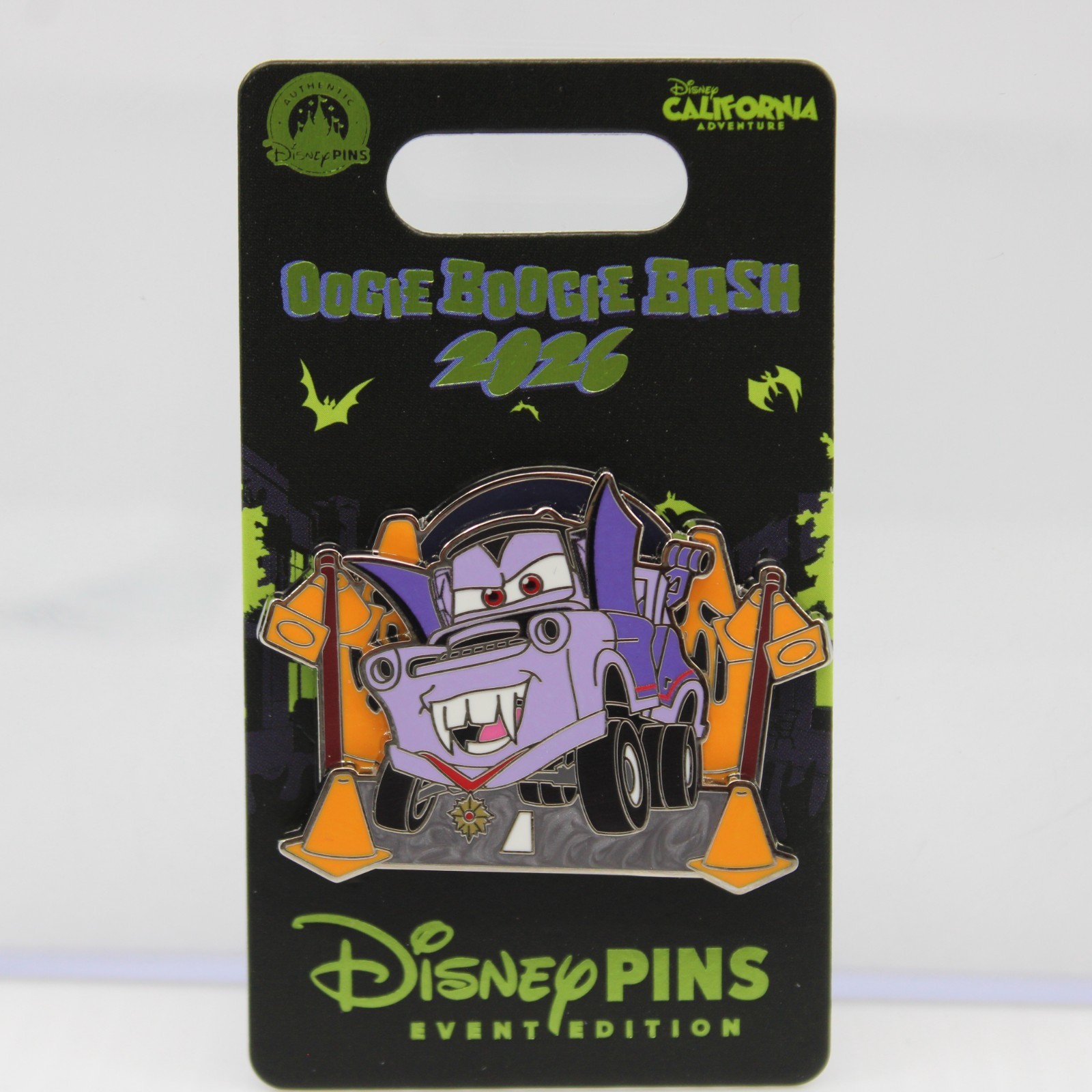 BA Disney Parks DCA Event Pin Oogie Boogie Bash Pixar Cars Tow Mater Vampire