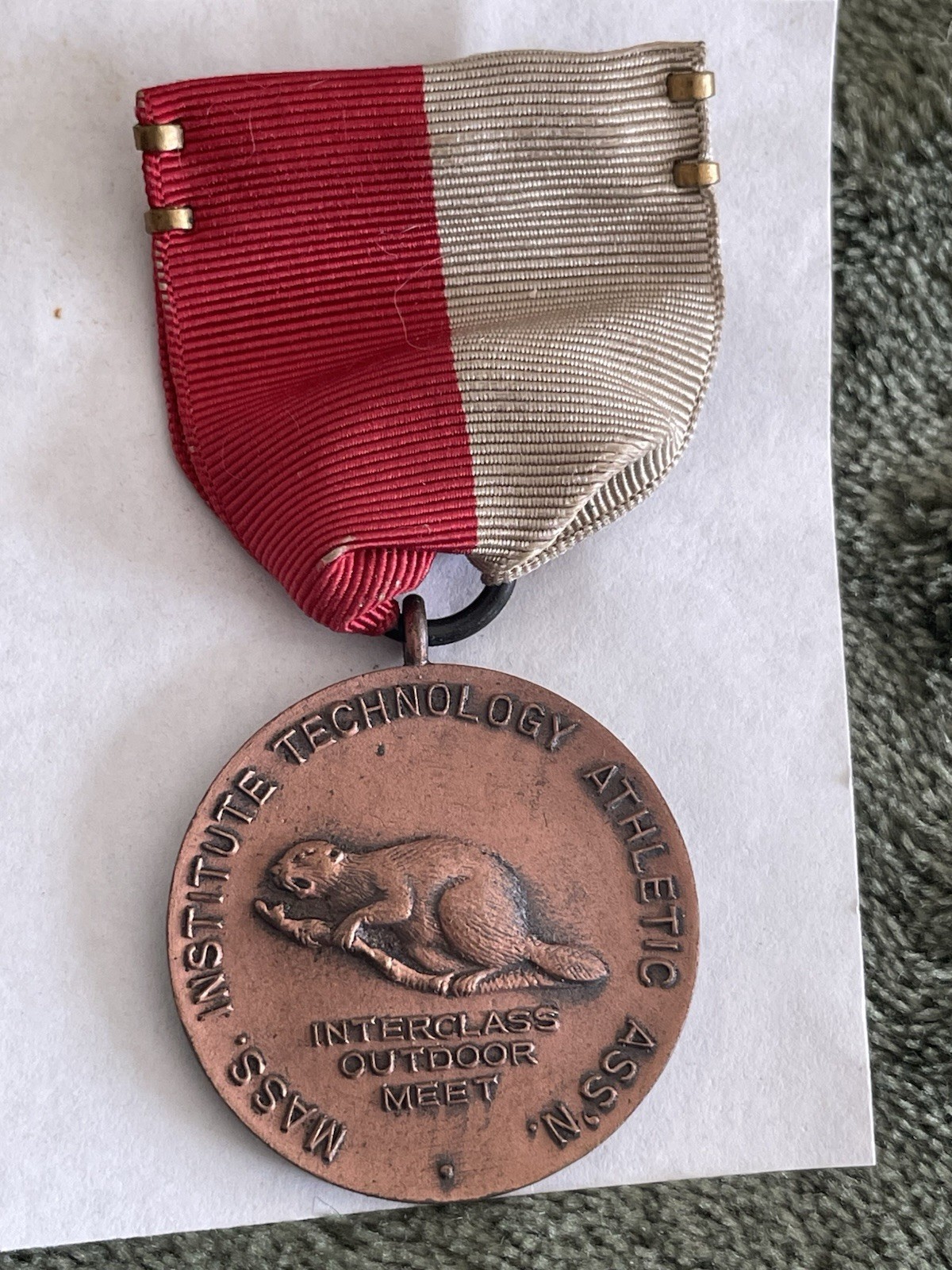 Massachusetts Institute of Technology 1940 Shot Put Medal MIT Brass Rat Meet Massachusetts Institute of Technology 1940 Shot Put Medal MIT Brass Rat Meet