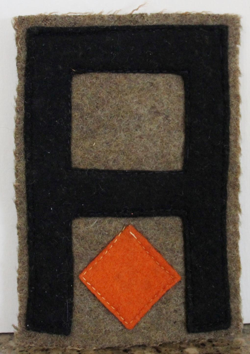 WW 1 1st ARMY (OLD) ORANGE SIGNAL CORPS OD WOOL SHOULDER SLEEVE PATCH VARIATION