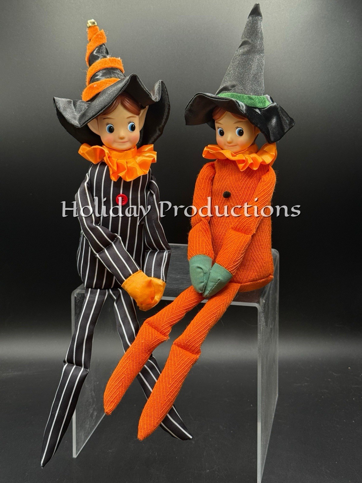 Set Of 2 Weighted 16” Pixie Elf Witch Halloween Knee Huggers Retro Style New