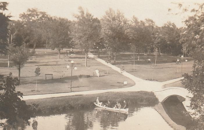 1910s Matted Antique Photo Government Springs Park in Enid Oklahoma
