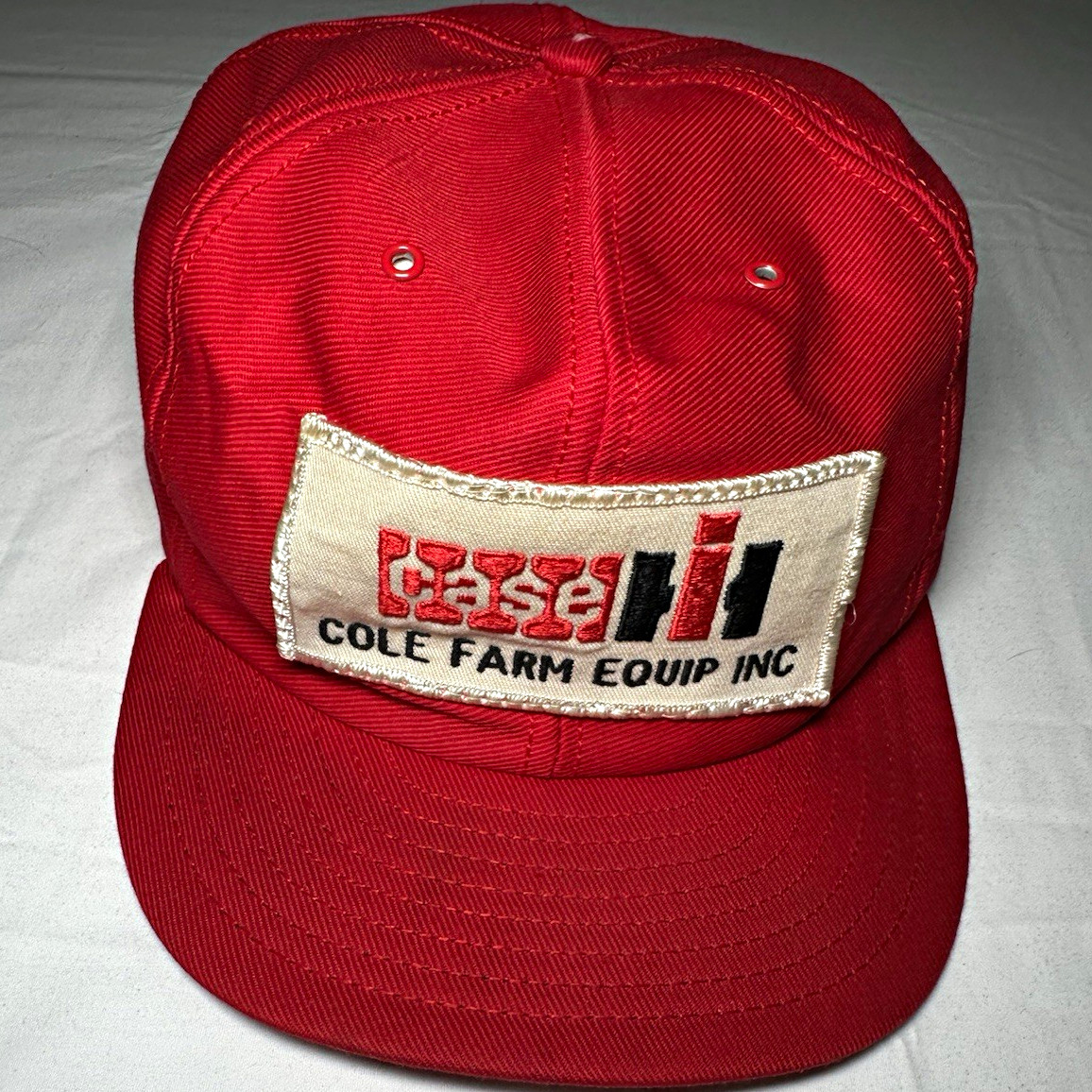 Vintage Case IH Advertising Snapback Cap Hat Red/White Agriculture Theme