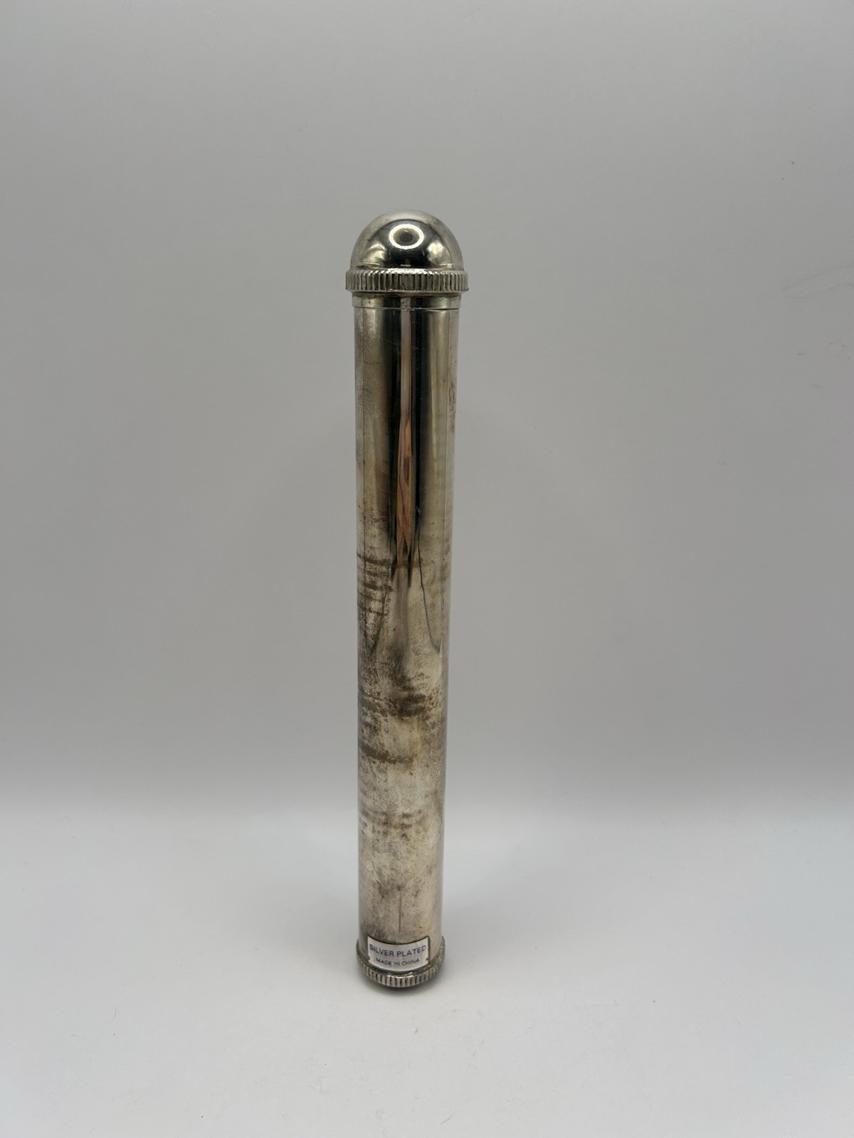 VTG Wallace Silversmiths Silver Plated Cigar Case Single Tube w Lid Springloaded