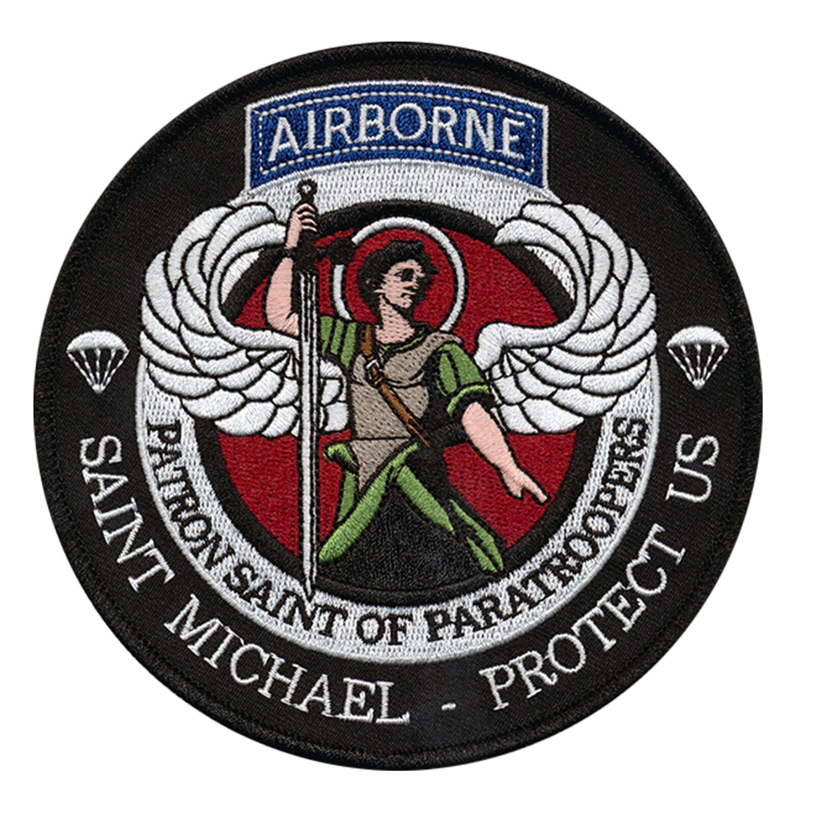 Saint Michael - Patron Saint of Paratroopers Embroidered Patch - 4 1/2