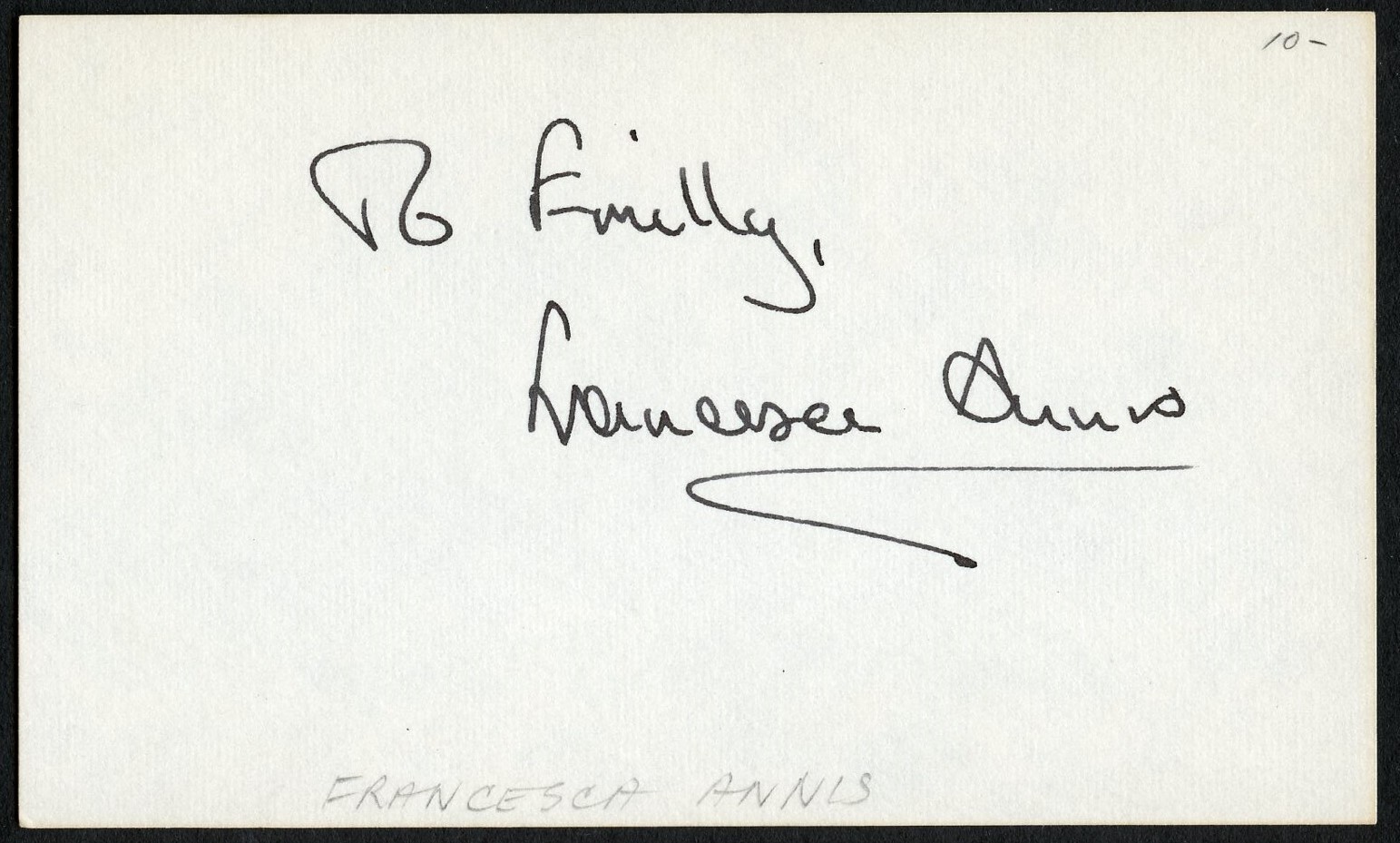 Francesca Annis signed autograph 3x5 Cut English Actress in TV Series Reckless