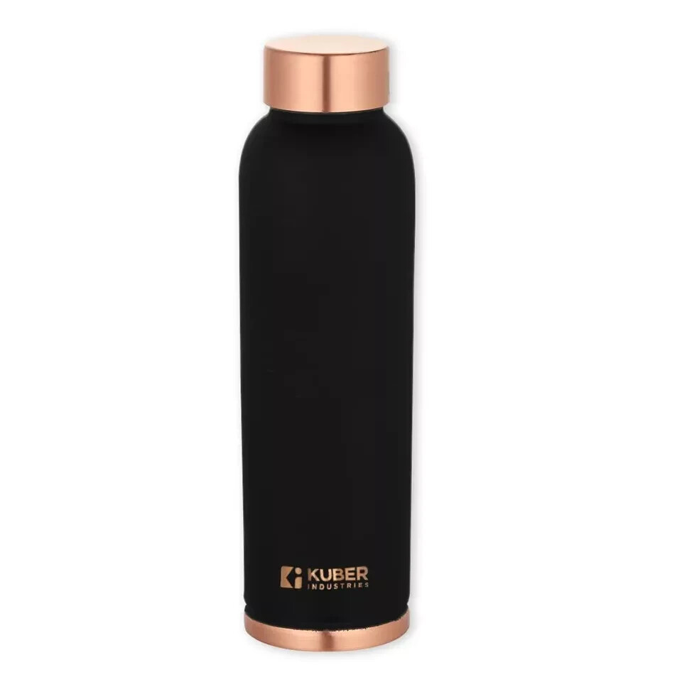 Copper Water Bottle With Leak Proof For Ayurveda Health Benefit Black 950 ml