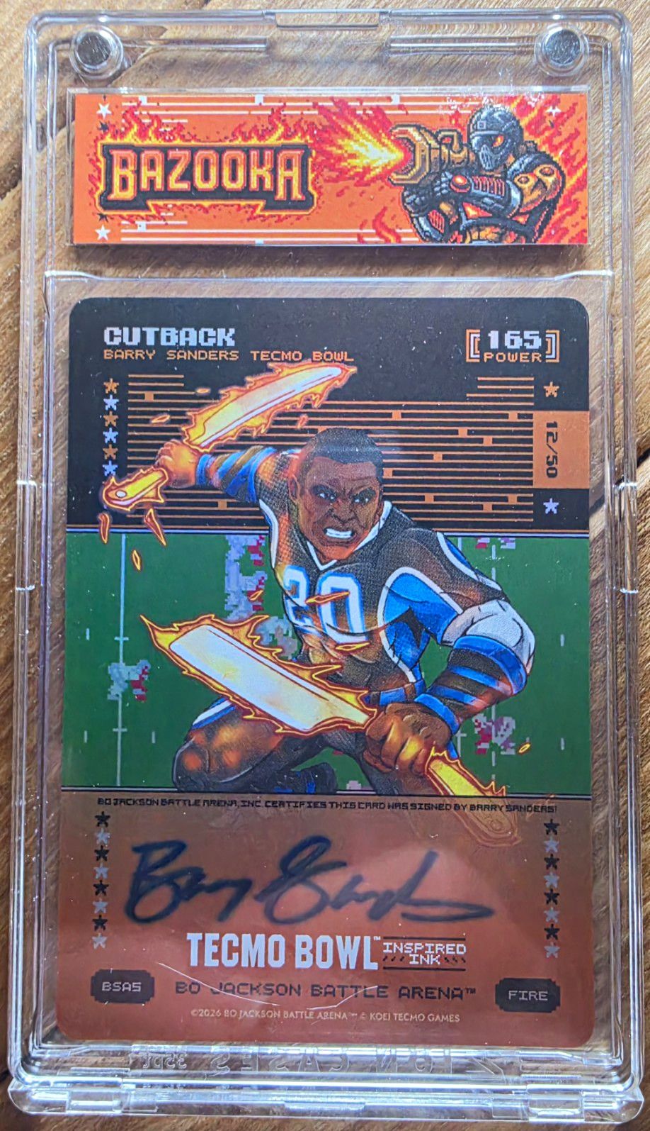 Tecmo Bowl 2026 Bo Jackson Battle Arena Barry Sanders Cutback Auto Fire 12/50