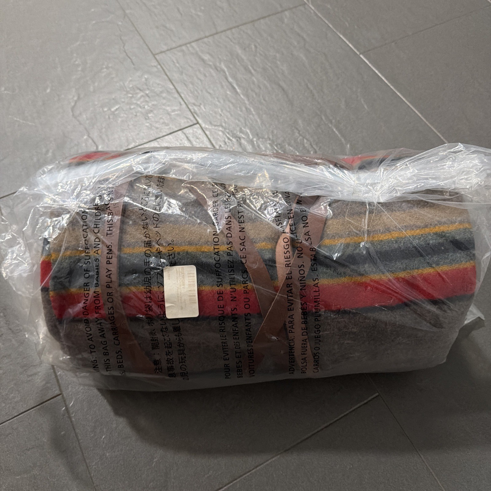 Pendleton Wool Blend Yakima Camp Blanket Mineral Umber w/Leather Strap 66x84 New