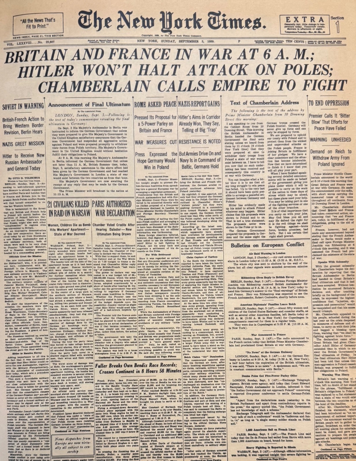 Vintage WW2 reaches France & EnglandNEW YORK TIMES News Article Estate Sale Find