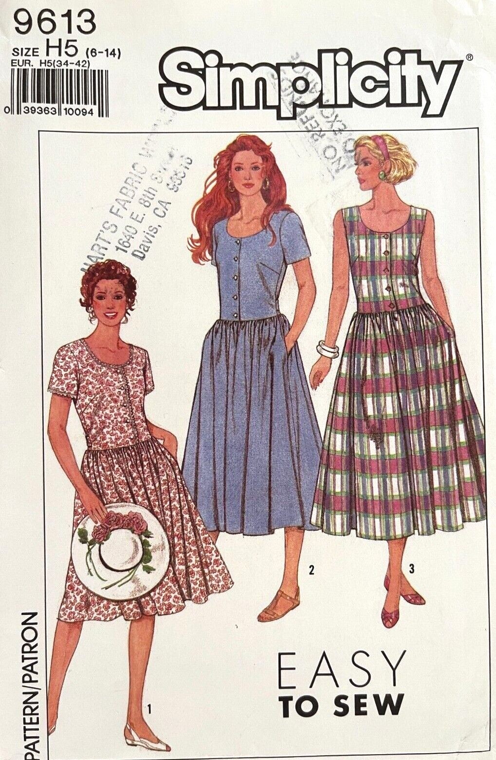 1980\'s Simplicity Misses\' Dress,Jumper Pattern 9613 Size 6-14 UNCUT