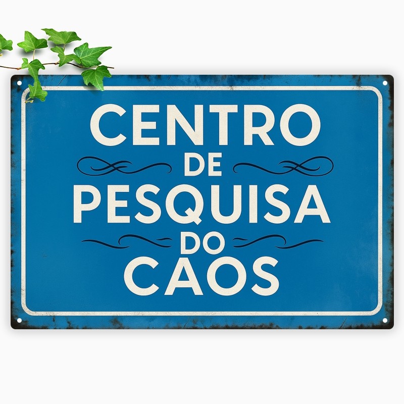 Vintage Centro De Pesquisa Do Caos Tin Metal Signs Home Décor 8x8