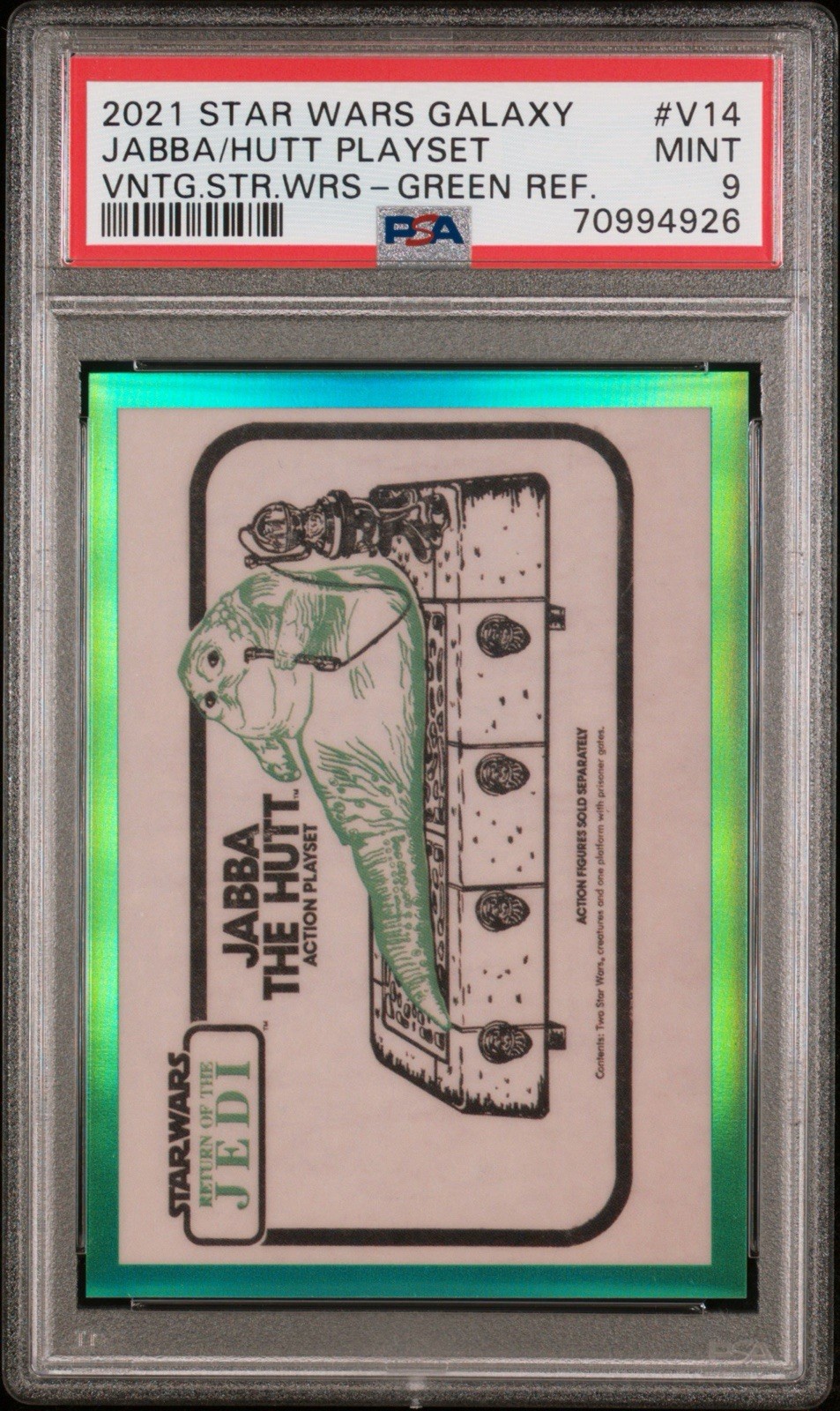 2021 Topps Star Wars Galaxy Chrome Vintage Jabba The Hutt Green /99 #V-14 PSA 10