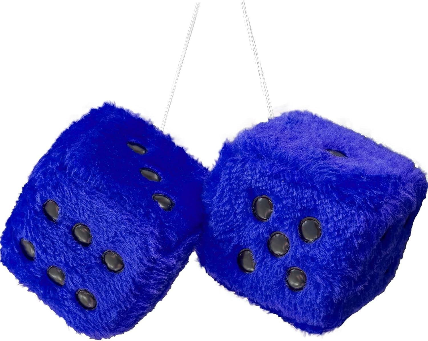 Pair 2.4” of Retro Mirror Fuzzy Plush Dice Car Pendants,Interior Rearview Blue Pair 2.4” of Retro Mirror Fuzzy Plush Dice Car Pendants,Interior Rearview Blue