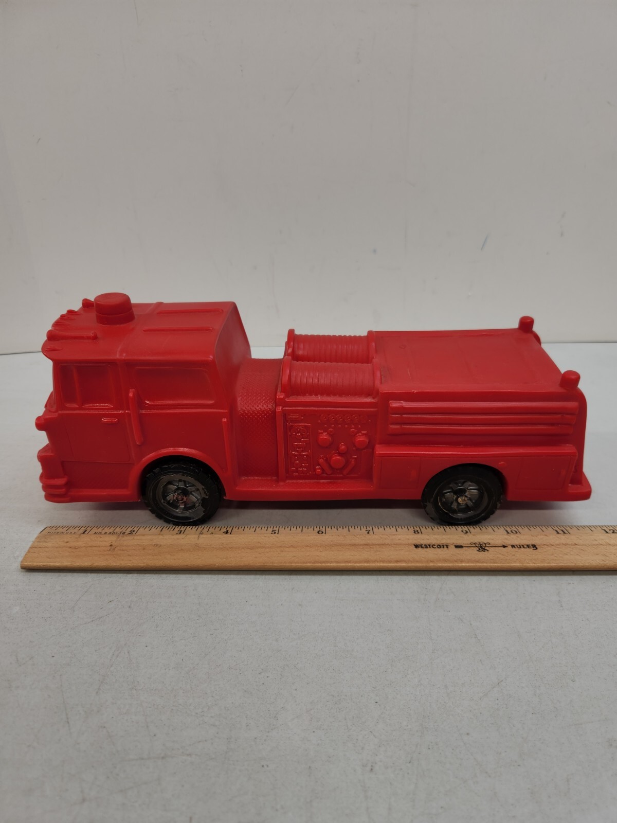 Vtg RARE 1970's MACK Fire Truck Engine Hard Plastic Coin Piggy Bank Keith Smykal