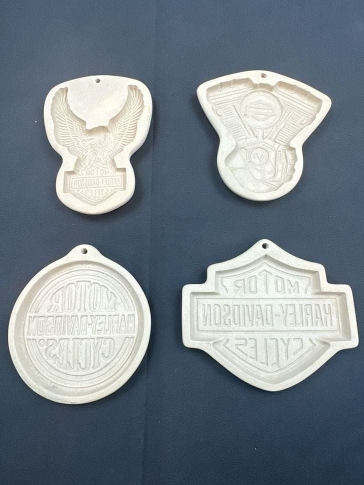 Rare full set Harley-Davidson 1992 Ceramic Cookie Molds Lot of 4 USA