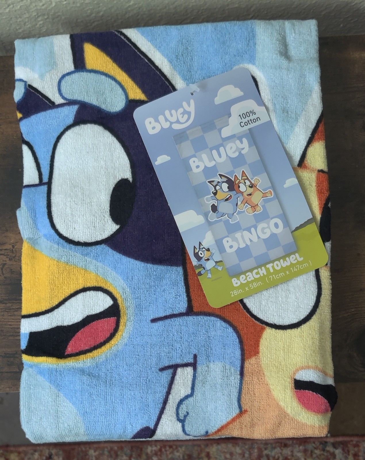 BLUEY & BINGO Beach Swim Bath Towel 100% Cotton 28 x 58 inches BLUEY & BINGO Beach Swim Bath Towel 100% Cotton 28 x 58 inches