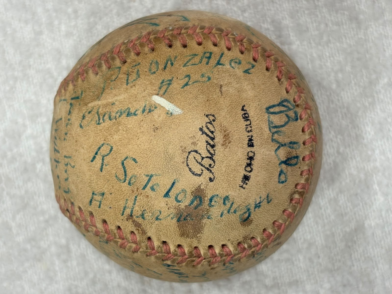 1978 BASEBALL MATANZAS WILFREDO SANCHEZ SIGNED BALL MORE 20 SIGNATURES