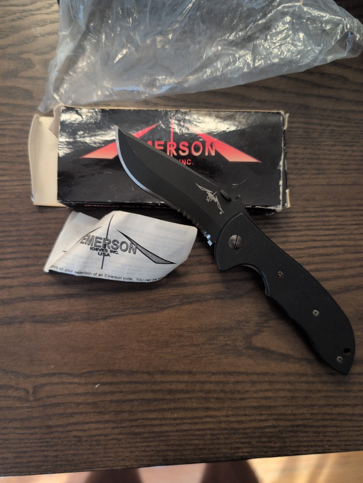 Emerson Knives Commander BTS - Smooth G10 - 154CM Part. Serrated - Vintage 1999