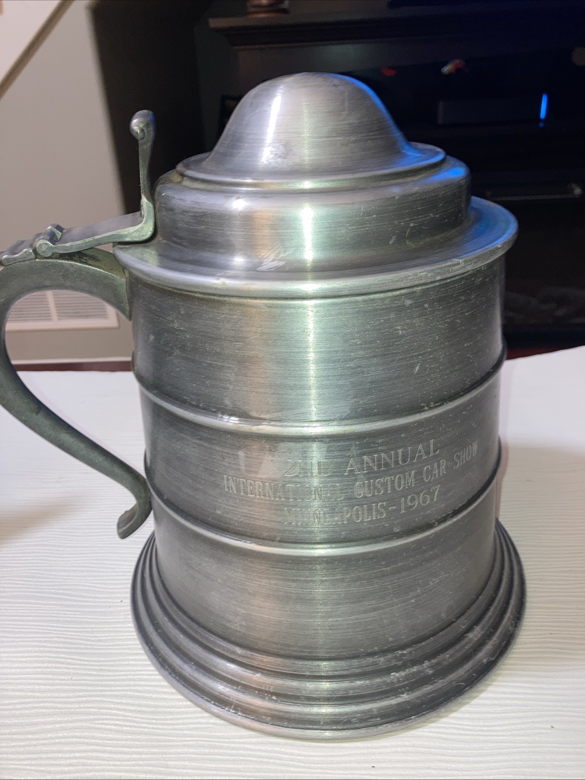 VINTAGE 1967 Seymour Mann MCM Imported Pewtertone Beer Stein Ice Bucket 11.5\