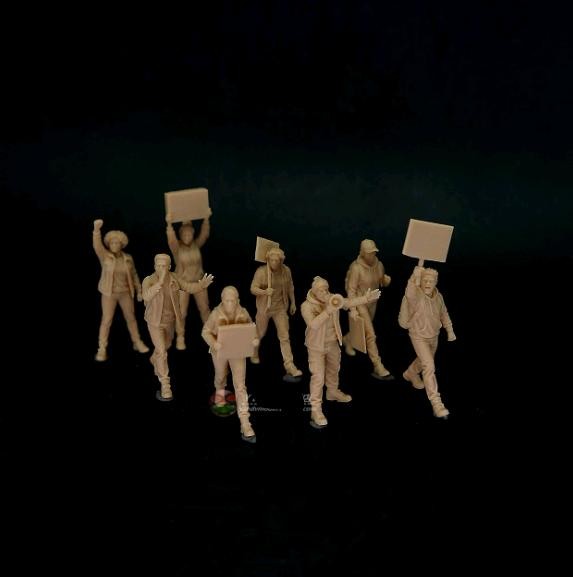 1/72 1/87 1/64 Citizens’ Protests And Demonstrations 8pcs Soldier Unpainted