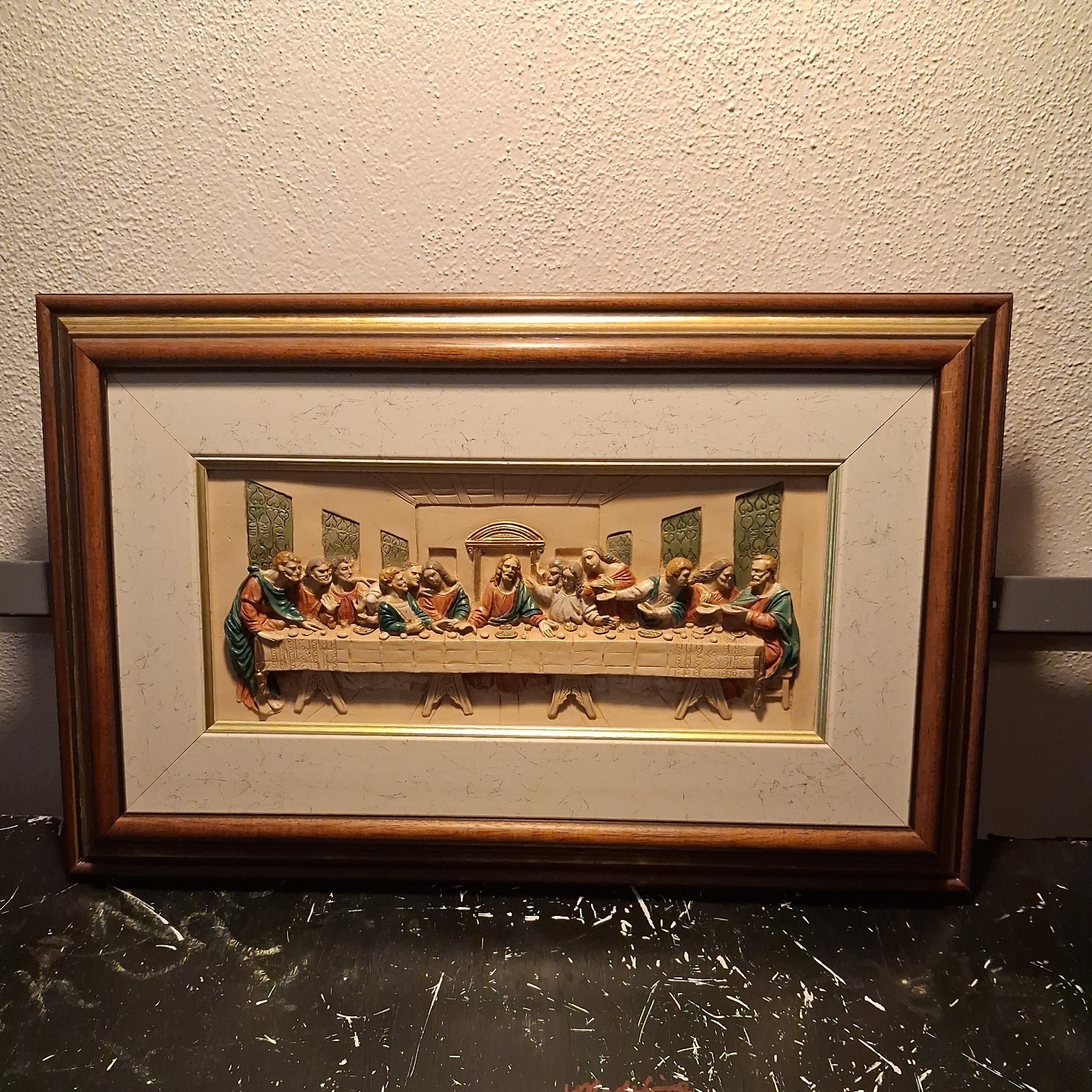 Vintage Last Supper 3D Relief Framed 10” X 15.5” Religious Wall Art Jesus