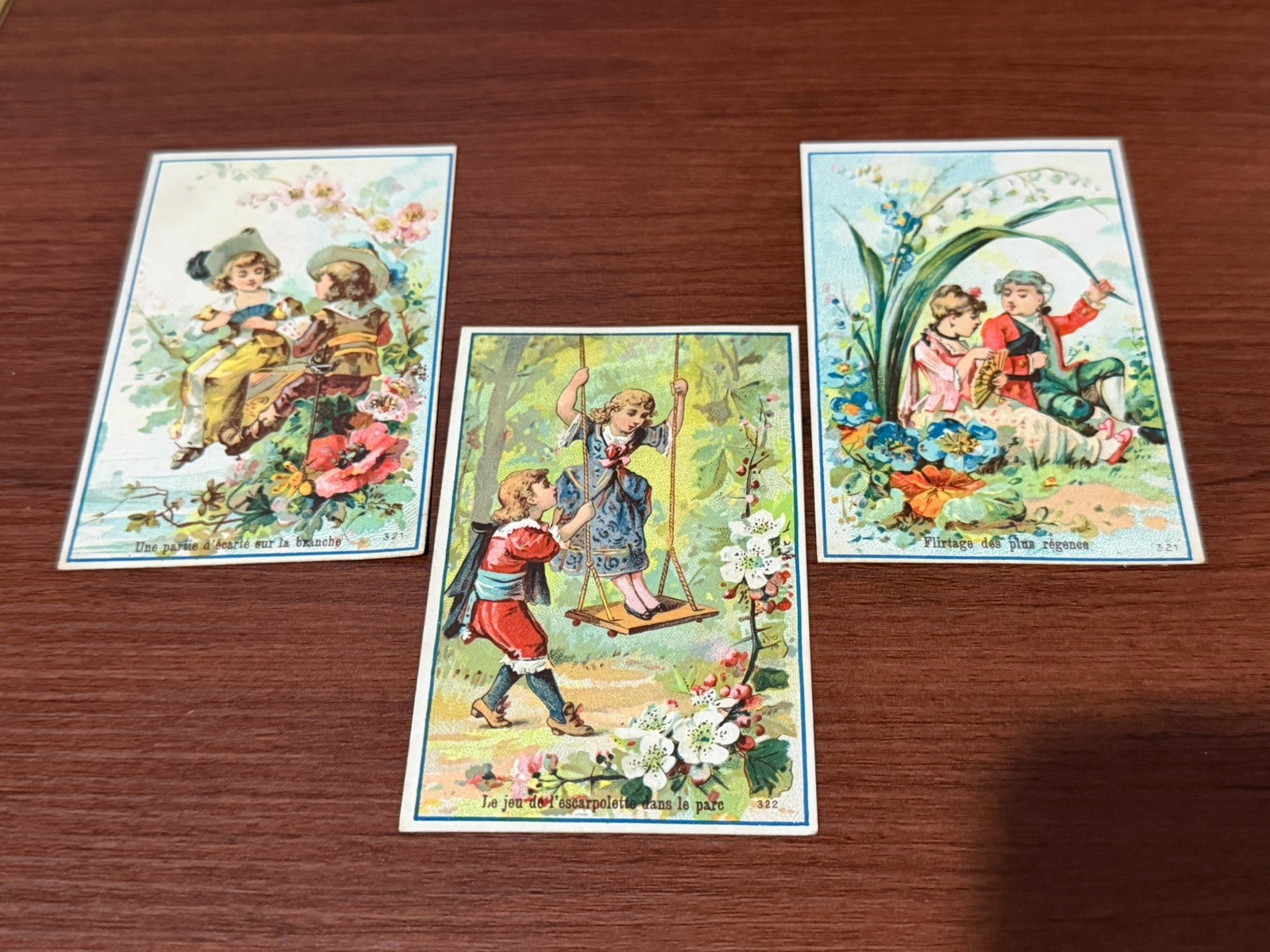3 ANTIQUE VICTORIAN LA MINE D’OR TRADE CARDS CHILDREN MALINES BELGIUM