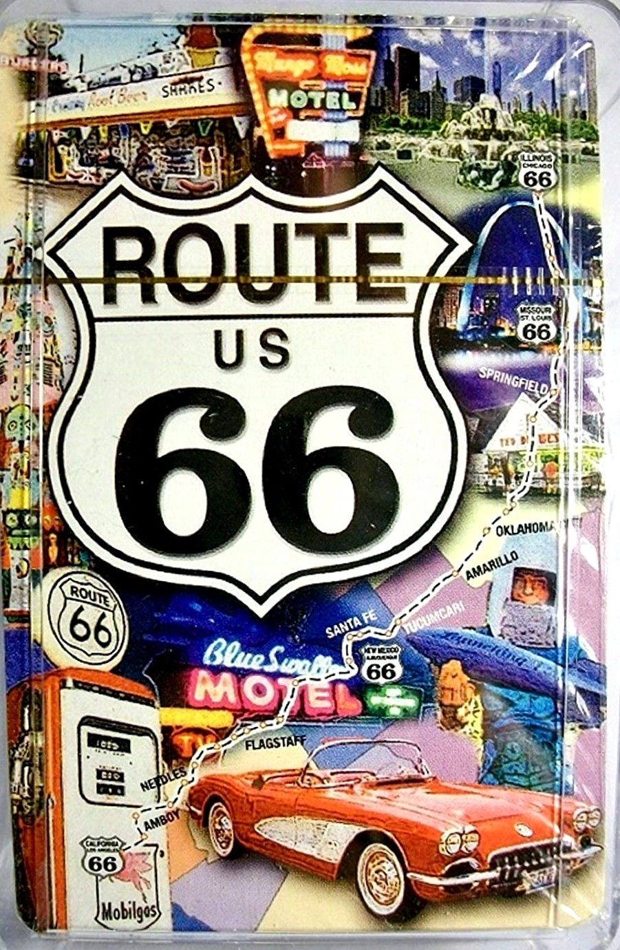 Historic Route 66 With Multi Pictures Playing Cards
