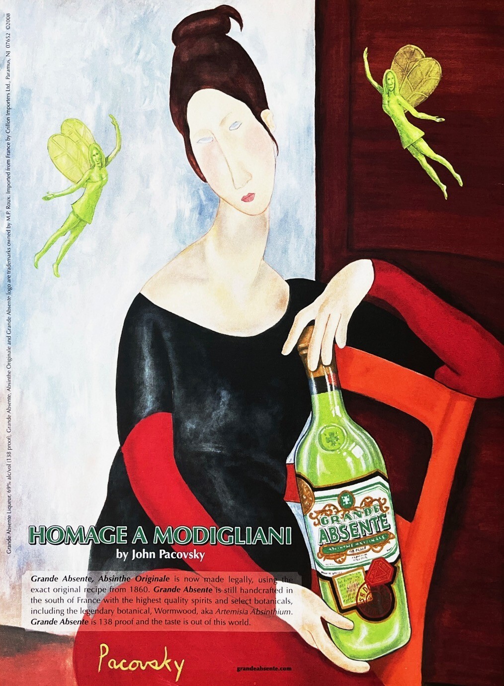 ABSINTHE ABSENTE Genuine Vintage Print Advertisement Art Print 10