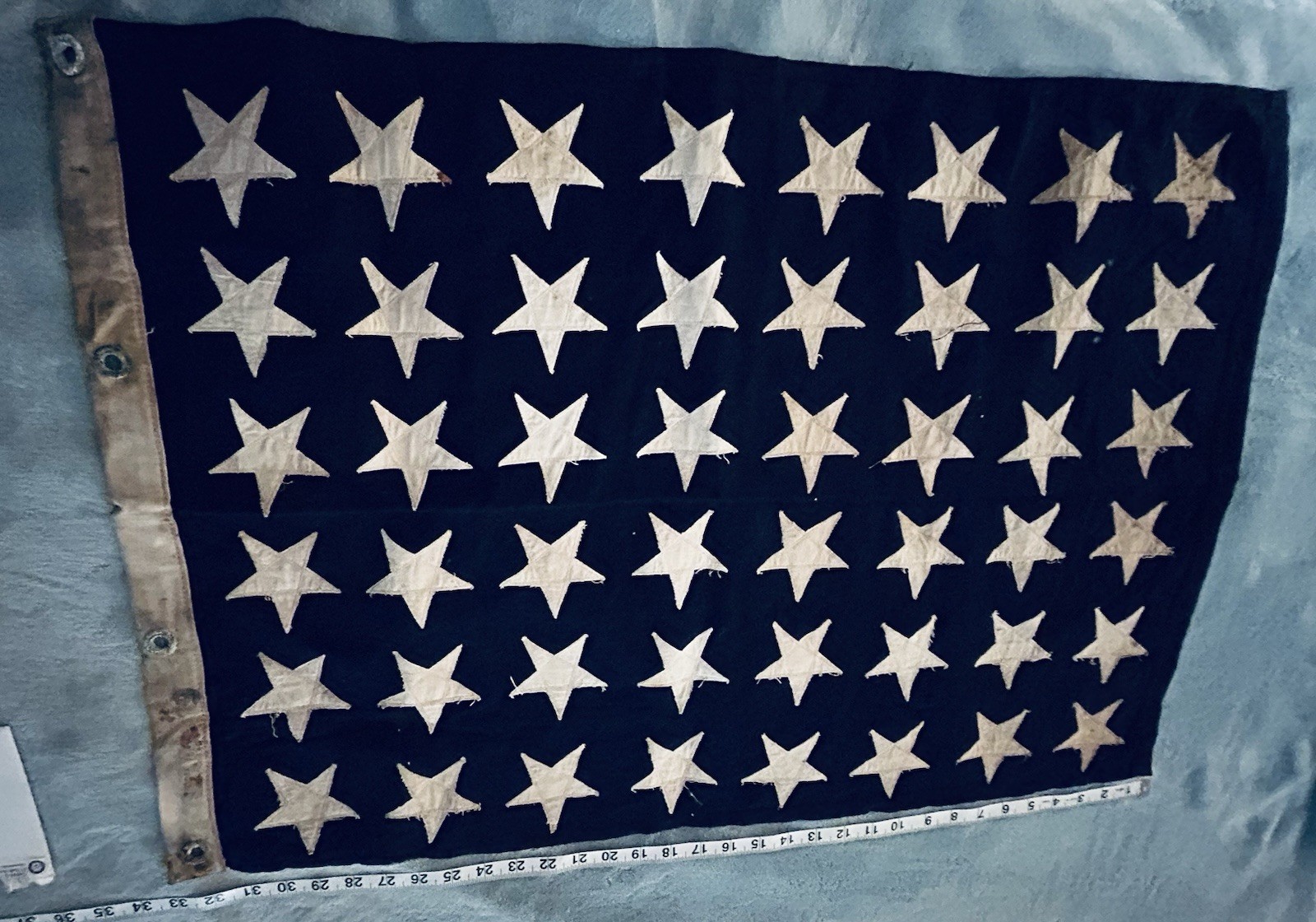 Vintage US Navy 48 Star Union Jack Flag WWII Era Sewn Stars Naval 34\