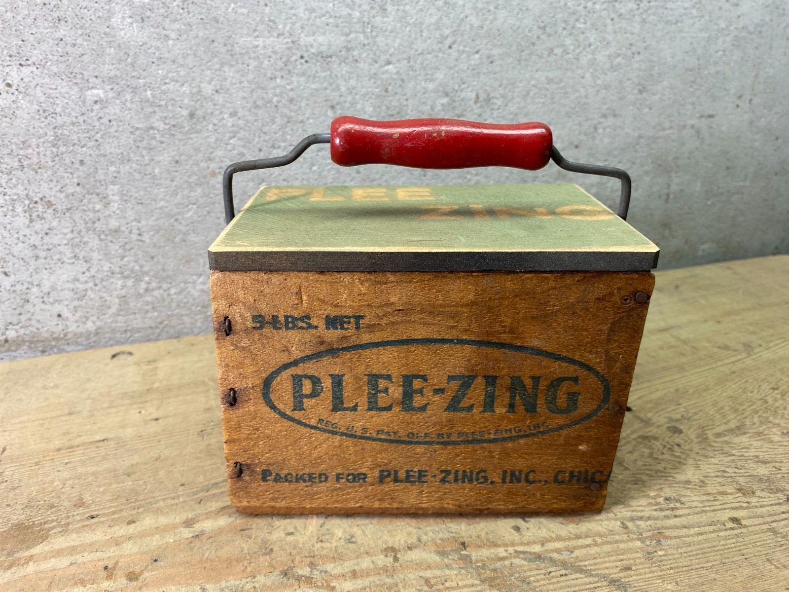 Vintage Wood Plee-Zing White American Cheese Box Chicago Vintage Wood Plee-Zing White American Cheese Box Chicago