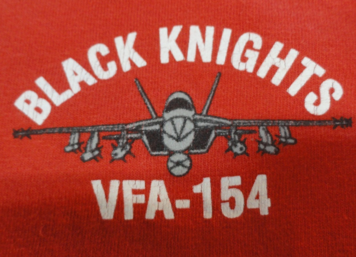 DISCONTINUED US NAVY BLACK KNIGHTS VFA-154 Strike Fighter Squadron UNIT SHIRT XL