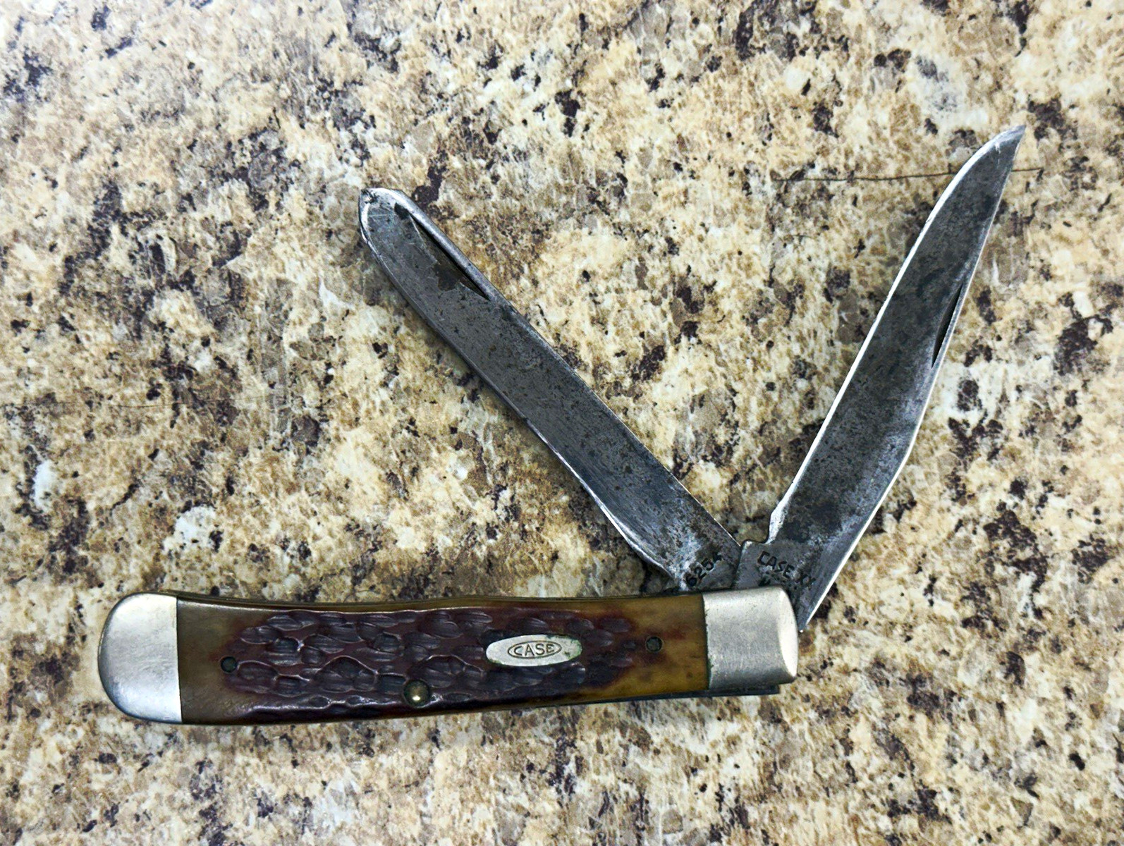 Case Vintage 2-Blade Trapper Pocketknife Brown Bone Slipjoint 6254