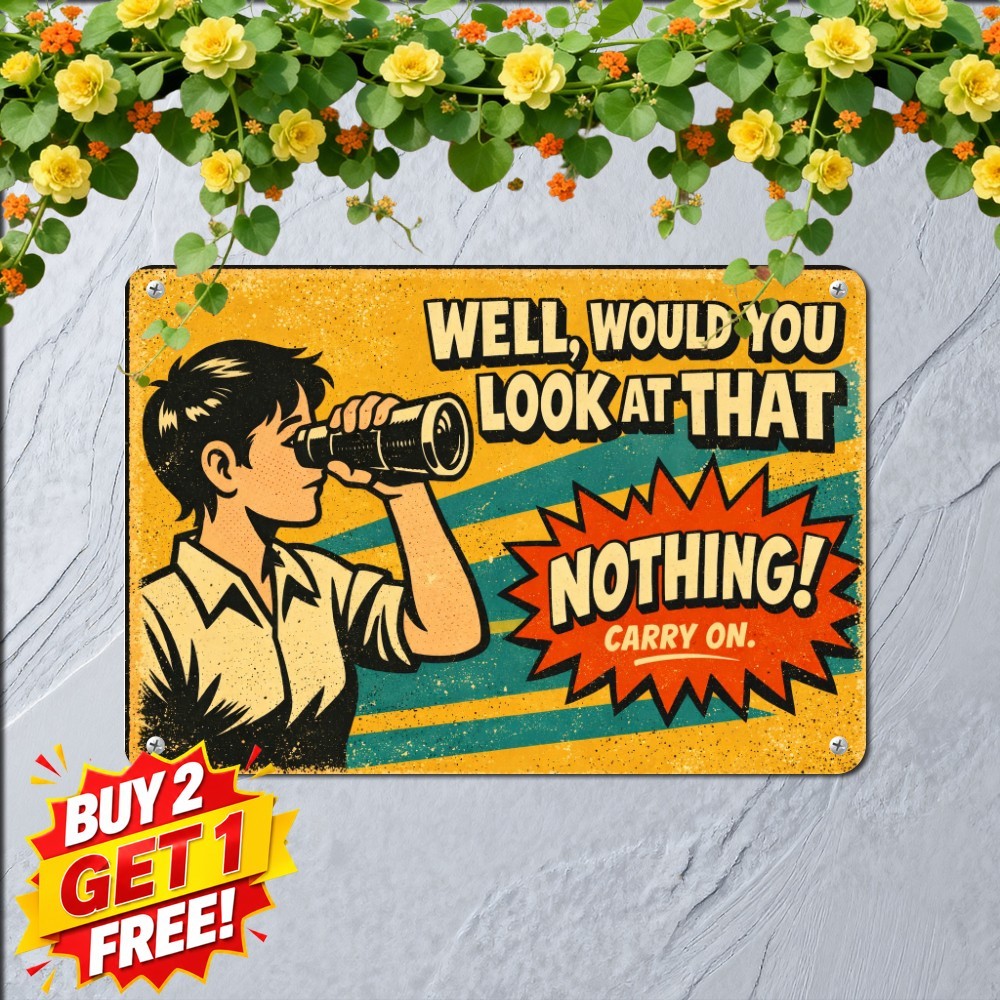 Humorous Sarcastic Nobody Cares Attitude Sign Funny Office Metal Tin Decor