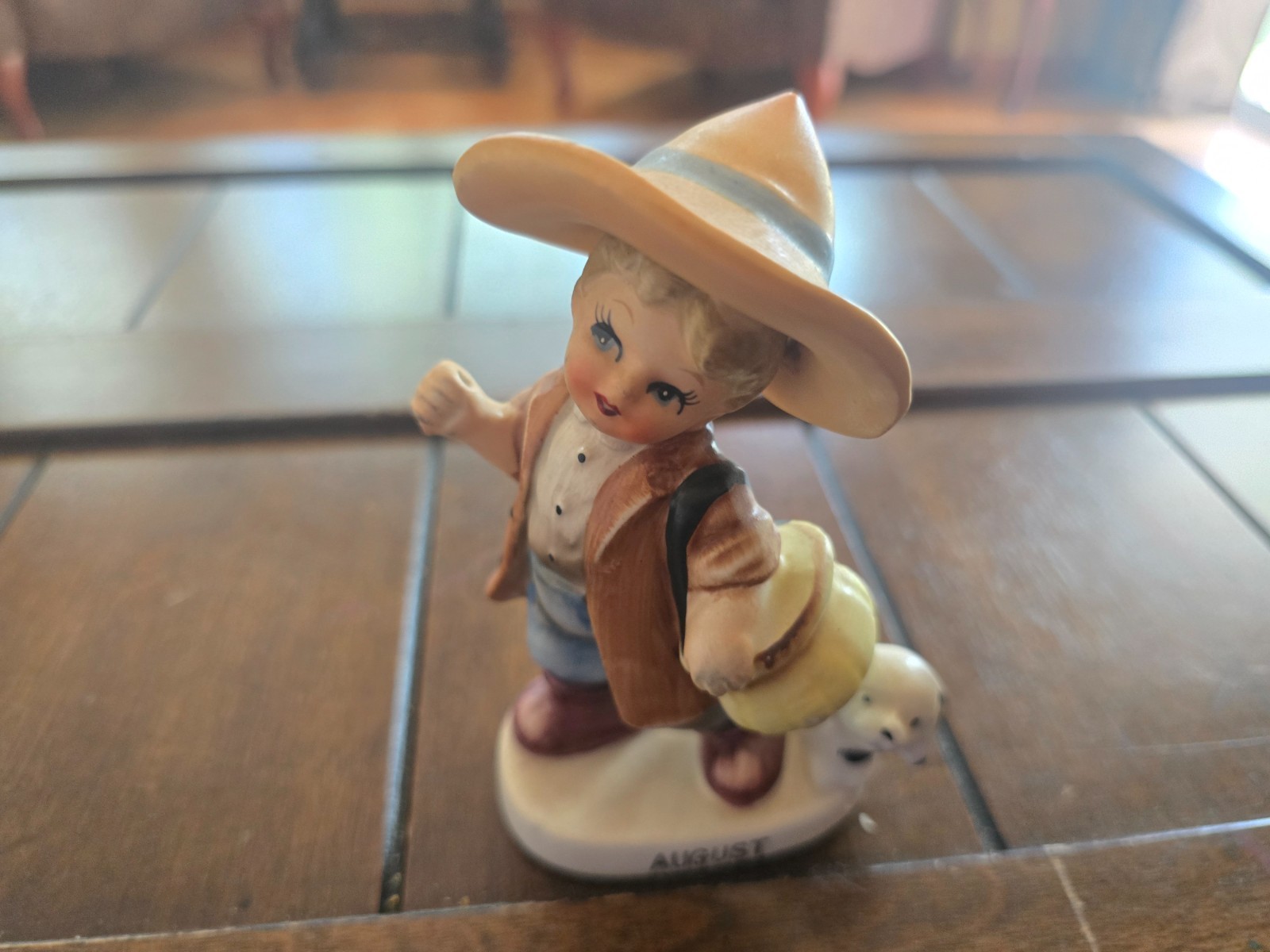 Vintage Lefton August Birthday Boy Figurine Fishing Boy Dog # 2300 Japan Vintage Lefton August Birthday Boy Figurine Fishing Boy Dog # 2300 Japan