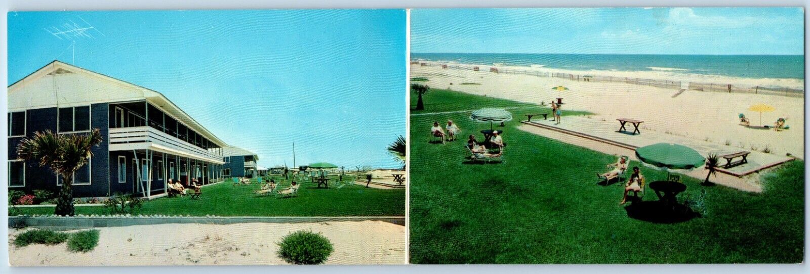 Myrtle Beach South Carolina Postcard Ocean Dunes Apartment Motel Fold Out 1960
