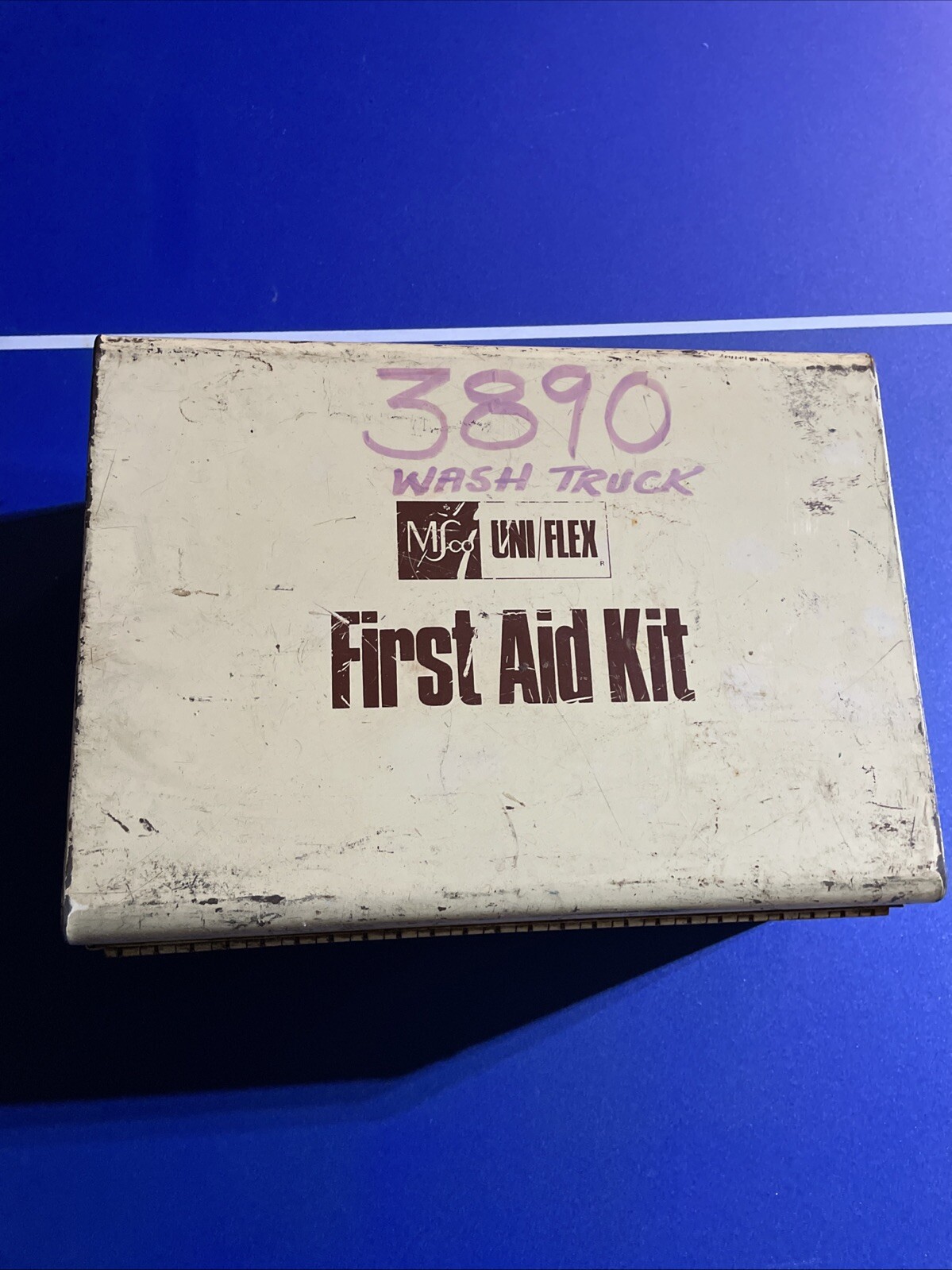 Vintage Msco Uni/Flex Division First Aid Kit Metal Latching Box Contents LARGE
