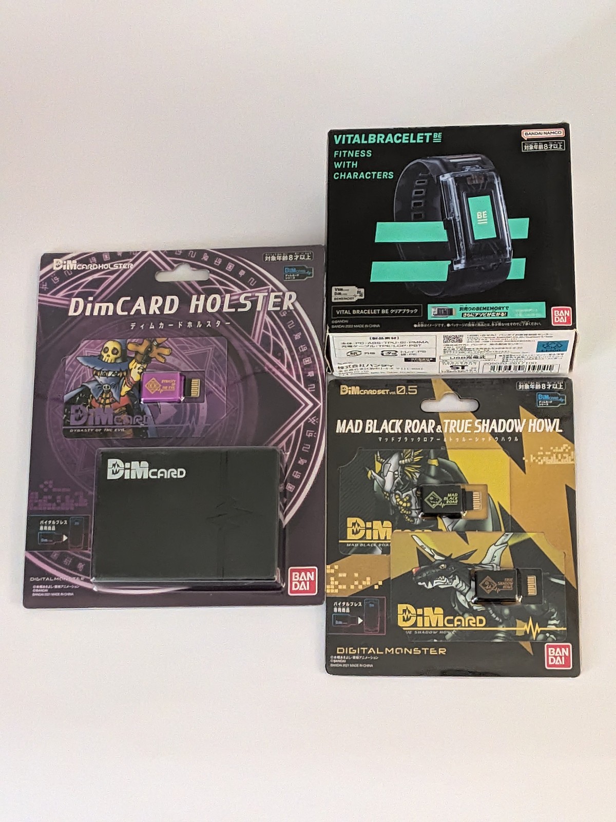 Bandai VITAL BRACELET BE Clear Black Digimon Adventure Evil Holster Dim Card Set