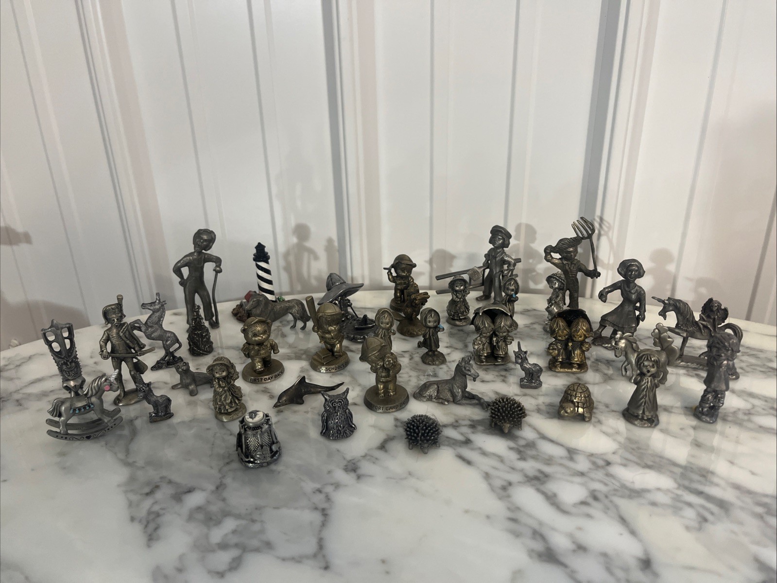 Pewter Figurines Lot Random Collection of 39 Various Makers